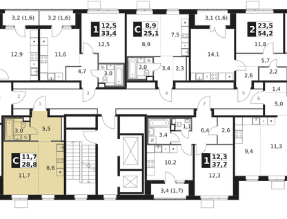 Студия, 28 м²