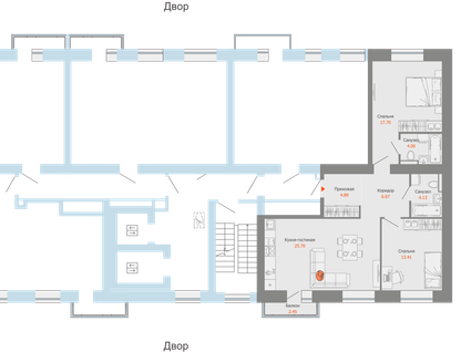 3-к. квартира, 77 м²