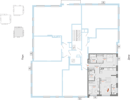 3-к. квартира, 70 м²
