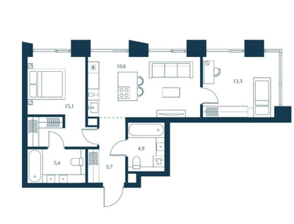 3-к. квартира, 65,5 м²