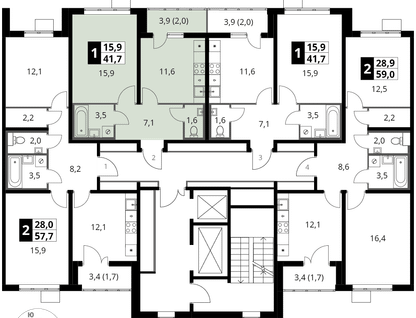 1-к. квартира, 41&nbsp;м²