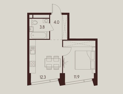 1-к. квартира, 32,4&nbsp;м²