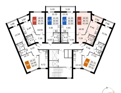 1-к. квартира, 41&nbsp;м²