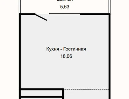 Студия, 27,9&nbsp;м²