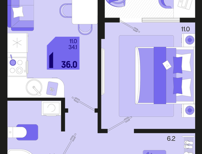 Студия, 25,8 м²