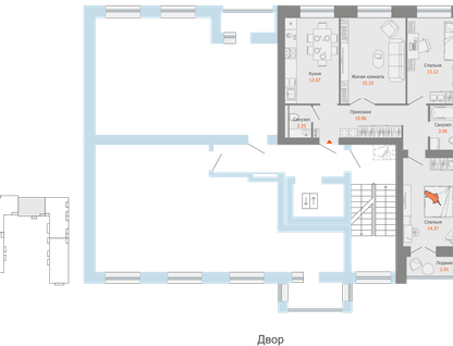 3-к. квартира, 74 м²