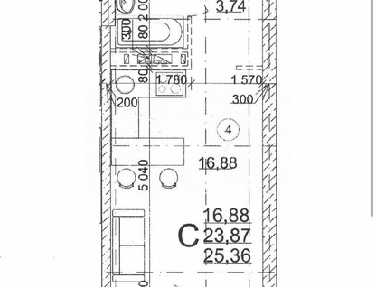 Студия, 26&nbsp;м²