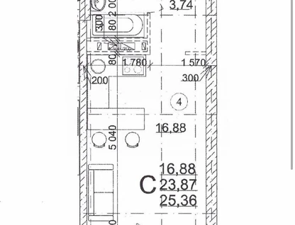 Студия, 26&nbsp;м²