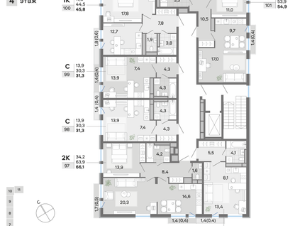 2-к. квартира, 32&nbsp;м²