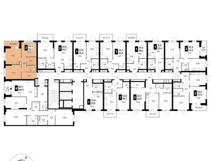 2-к. квартира, 53&nbsp;м²