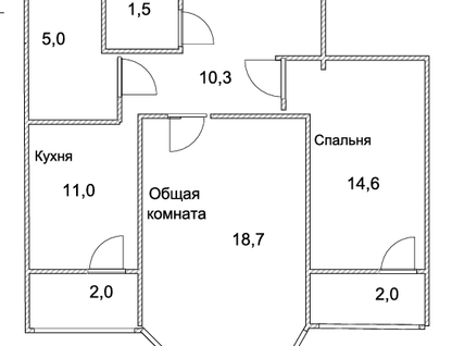 2-к. квартира, 61,2&nbsp;м²