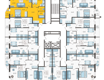 2-к. квартира, 67 м²