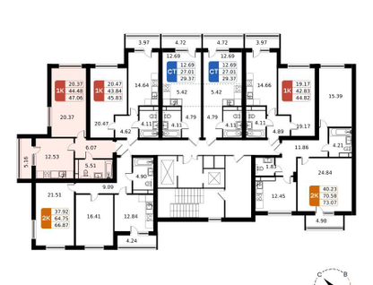 1-к. квартира, 46&nbsp;м²