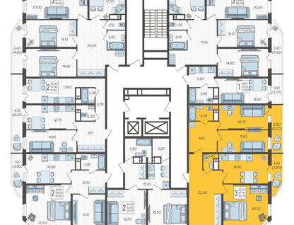 3-к. квартира, 102&nbsp;м²