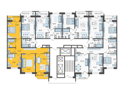 3-к. квартира, 79 м²