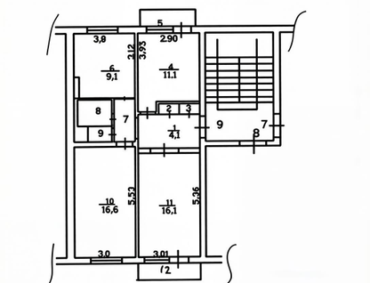 3-к. квартира, 63&nbsp;м²