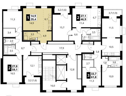 Студия, 29&nbsp;м²
