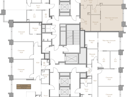 2-к. квартира, 114 м²