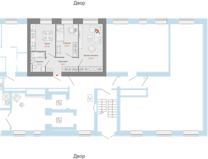 2-к. квартира, 48 м²