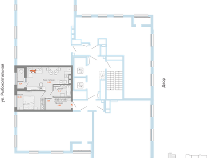 2-к. квартира, 44 м²