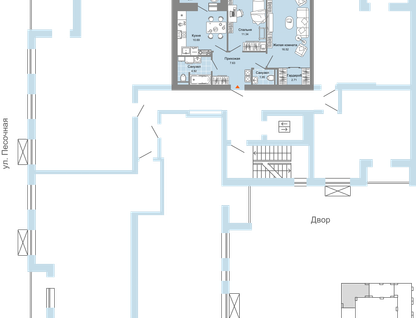 2-к. квартира, 57 м²