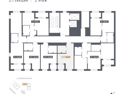 Студия, 25&nbsp;м²