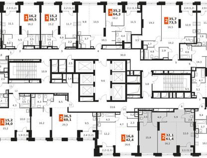 2-к. квартира, 61&nbsp;м²