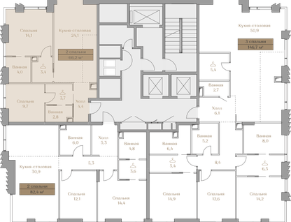 2-к. квартира, 66&nbsp;м²