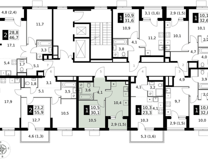 1-к. квартира, 30&nbsp;м²