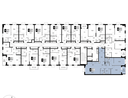 3-к. квартира, 89 м²