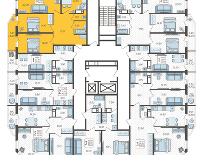 3-к. квартира, 86&nbsp;м²