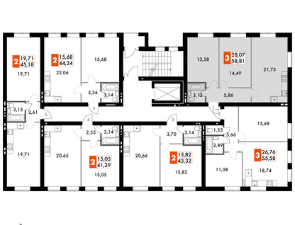 2-к. квартира, 58&nbsp;м²
