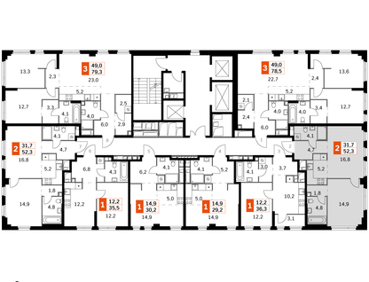 2-комнатная квартира, 52&nbsp;м²