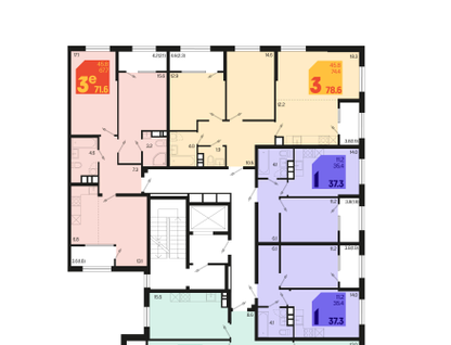 1-к. квартира, 37 м²