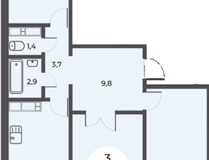 3-к. квартира, 79,1 м²
