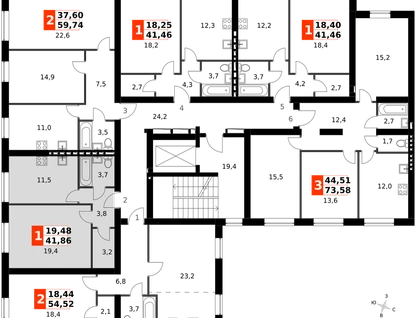 1-к. квартира, 40&nbsp;м²