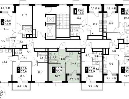 1-к. квартира, 30&nbsp;м²