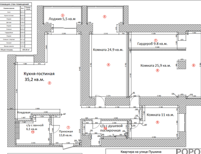 3-к. квартира, 140 м²