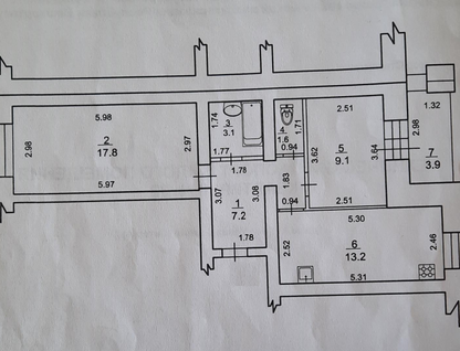 2-к. квартира, 54&nbsp;м²
