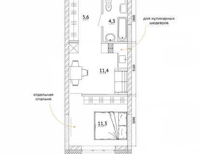 1-к. квартира, 32,9&nbsp;м²