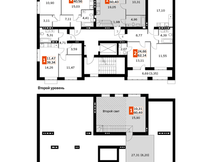 2-к. квартира, 60&nbsp;м²