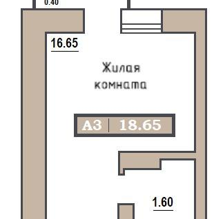 Студия, 18,3&nbsp;м²