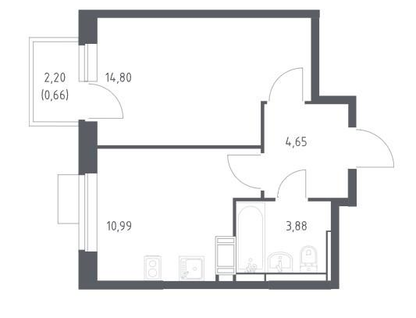 1-к. квартира, 35&nbsp;м²
