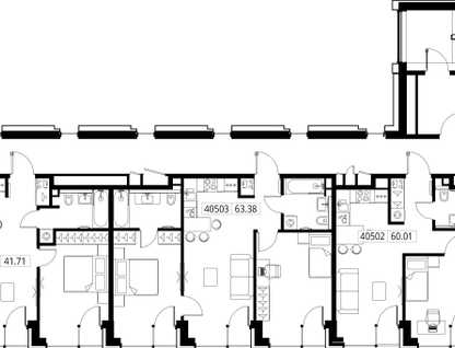 1-к. квартира, 42&nbsp;м²
