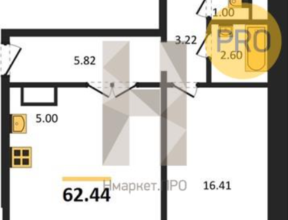 3-к. квартира, 62,4&nbsp;м²