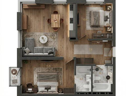 3-к. квартира, 66,7&nbsp;м²