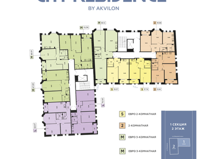 Студия, 68 м²