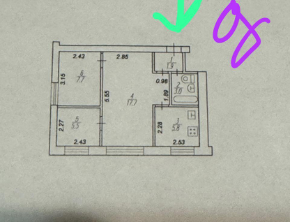 2-к. квартира, 41,6&nbsp;м²