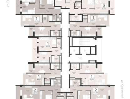 3-к. квартира, 91&nbsp;м²