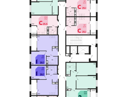 2-к. квартира, 69 м²